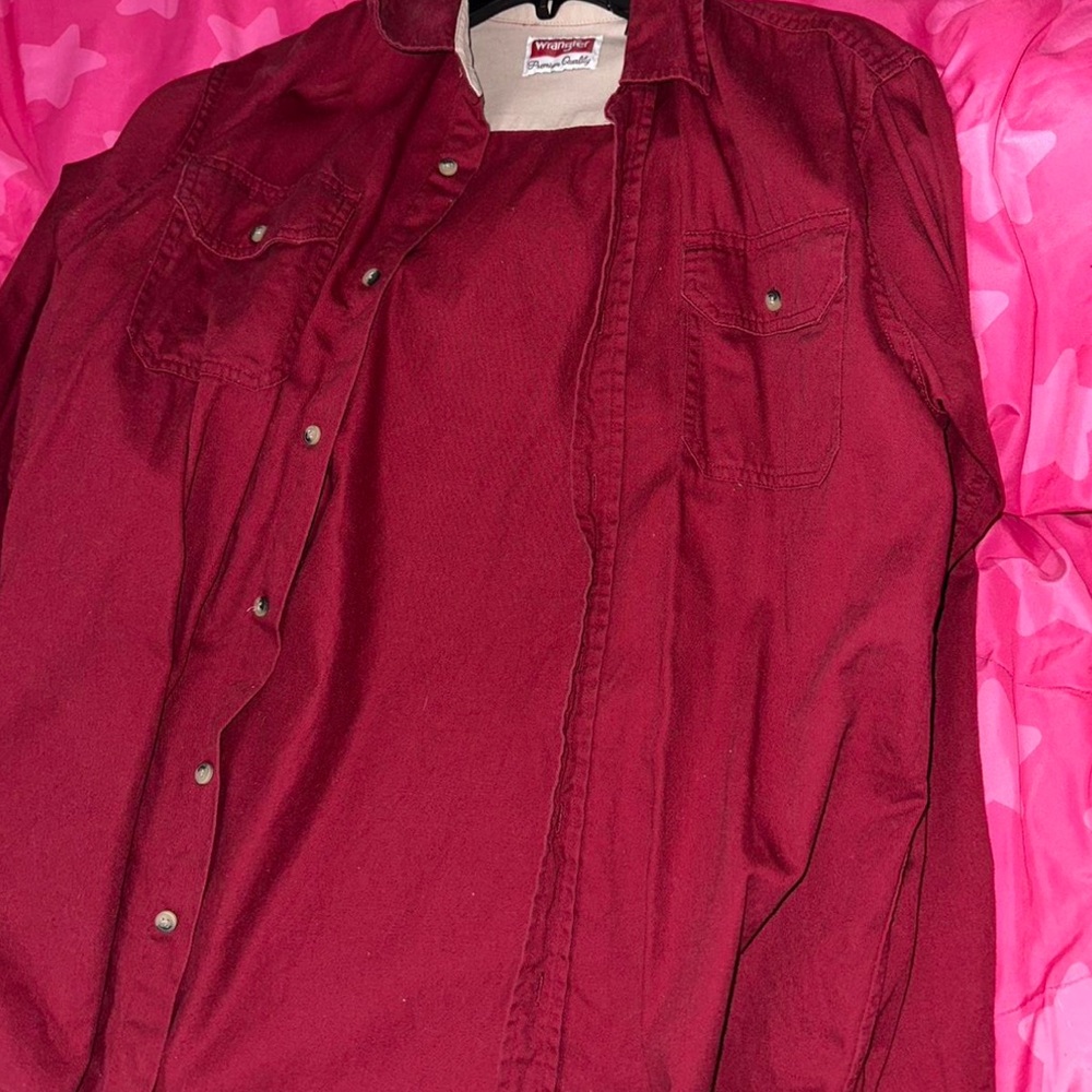 A red button up